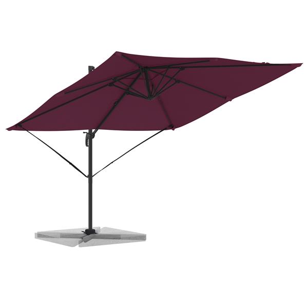 Grote foto vidaxl cantilever roma parasol bordeauxrood 286x285x265 cm aluminium tuin en terras overige tuin en terras