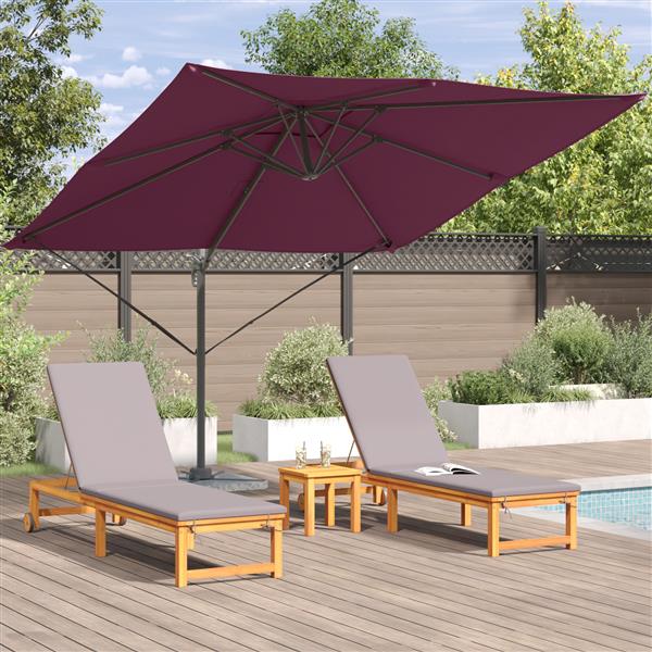 Grote foto vidaxl cantilever roma parasol bordeauxrood 286x285x265 cm aluminium tuin en terras overige tuin en terras