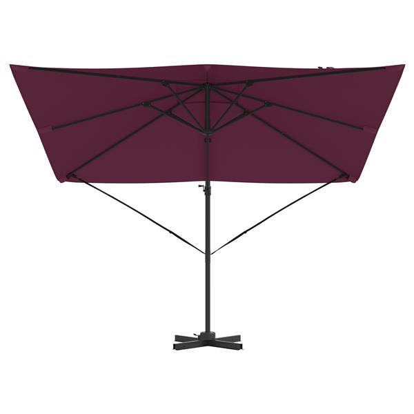 Grote foto vidaxl cantilever roma parasol bordeauxrood 286x285x265 cm aluminium tuin en terras overige tuin en terras