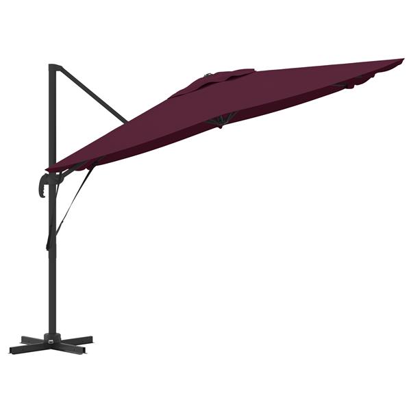 Grote foto vidaxl cantilever roma parasol bordeauxrood 286x285x265 cm aluminium tuin en terras overige tuin en terras