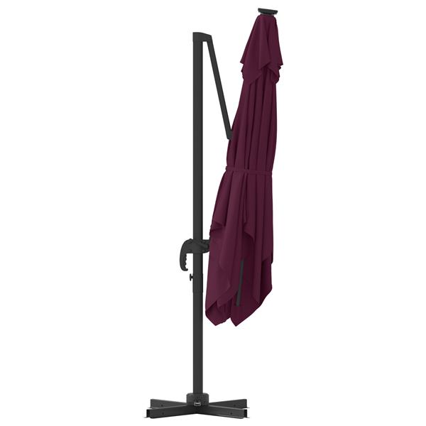 Grote foto vidaxl cantilever roma parasol bordeauxrood 286x285x265 cm aluminium tuin en terras overige tuin en terras