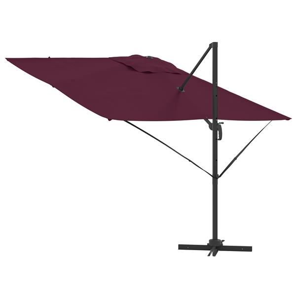 Grote foto vidaxl cantilever roma parasol bordeauxrood 286x285x265 cm aluminium tuin en terras overige tuin en terras