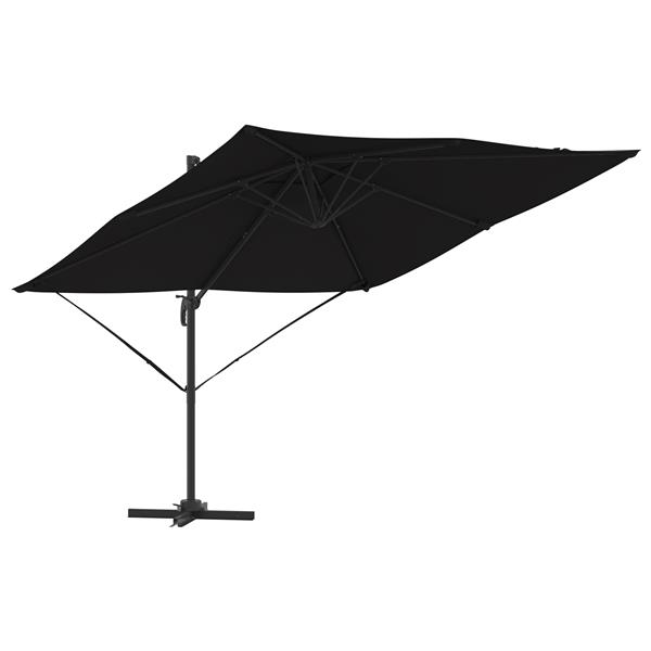 Grote foto vidaxl cantilever roma parasol zwart 286x285x265 cm aluminium tuin en terras overige tuin en terras