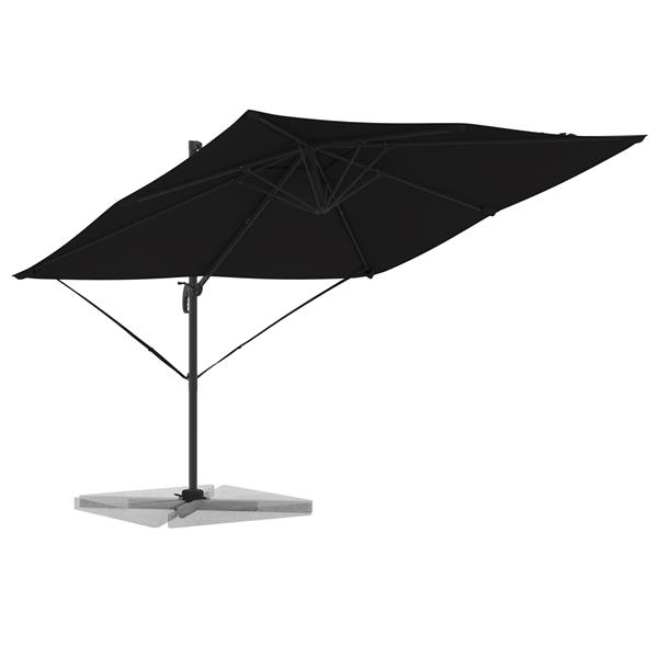 Grote foto vidaxl cantilever roma parasol zwart 286x285x265 cm aluminium tuin en terras overige tuin en terras