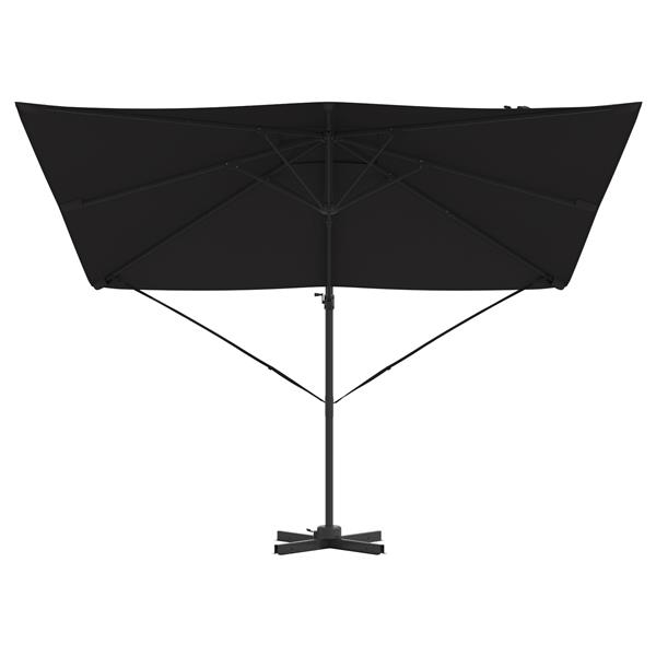 Grote foto vidaxl cantilever roma parasol zwart 286x285x265 cm aluminium tuin en terras overige tuin en terras