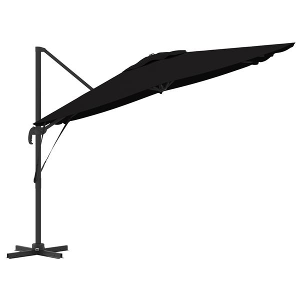 Grote foto vidaxl cantilever roma parasol zwart 286x285x265 cm aluminium tuin en terras overige tuin en terras
