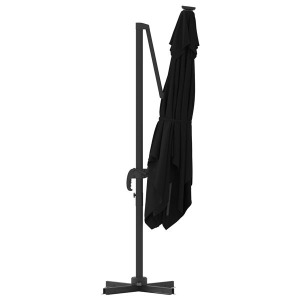 Grote foto vidaxl cantilever roma parasol zwart 286x285x265 cm aluminium tuin en terras overige tuin en terras