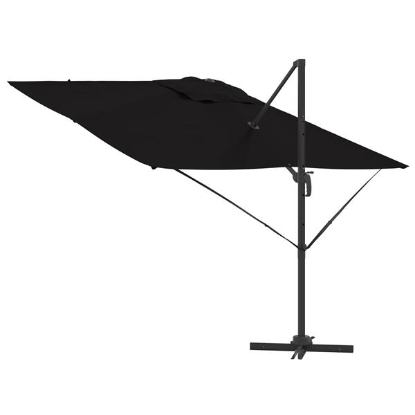 Grote foto vidaxl cantilever roma parasol zwart 286x285x265 cm aluminium tuin en terras overige tuin en terras