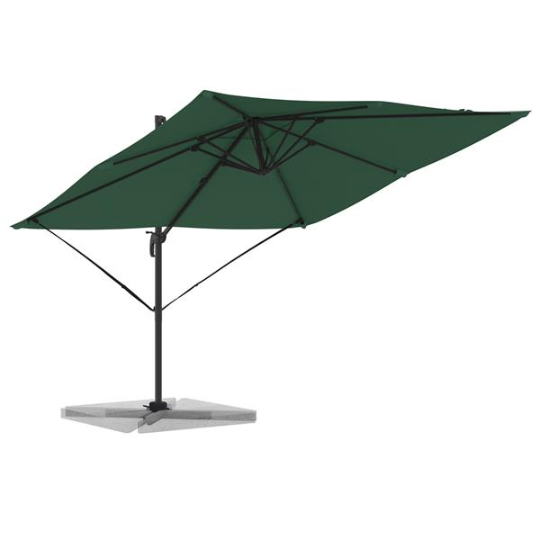 Grote foto vidaxl cantilever roma parasol groen 286x285x265 cm aluminium tuin en terras overige tuin en terras