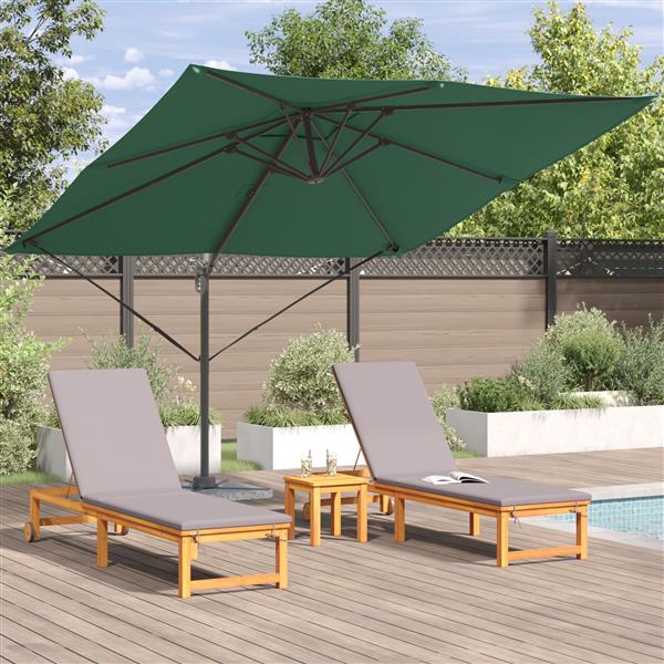 Grote foto vidaxl cantilever roma parasol groen 286x285x265 cm aluminium tuin en terras overige tuin en terras