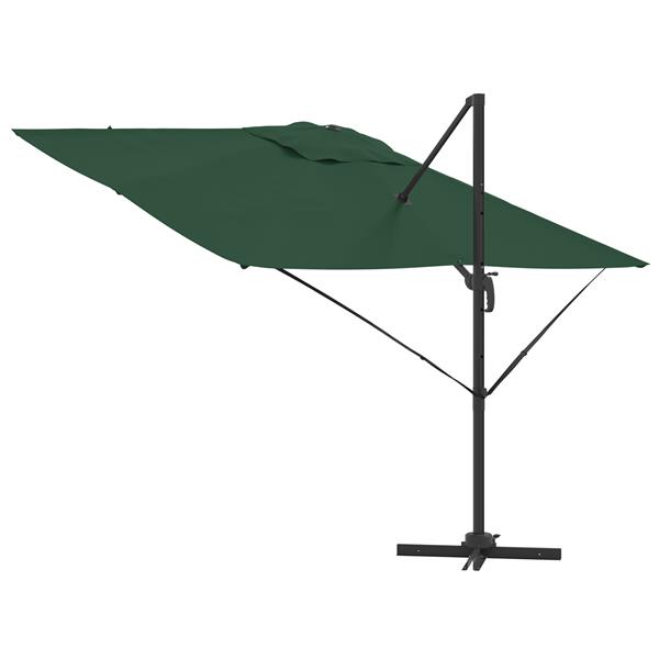 Grote foto vidaxl cantilever roma parasol groen 286x285x265 cm aluminium tuin en terras overige tuin en terras