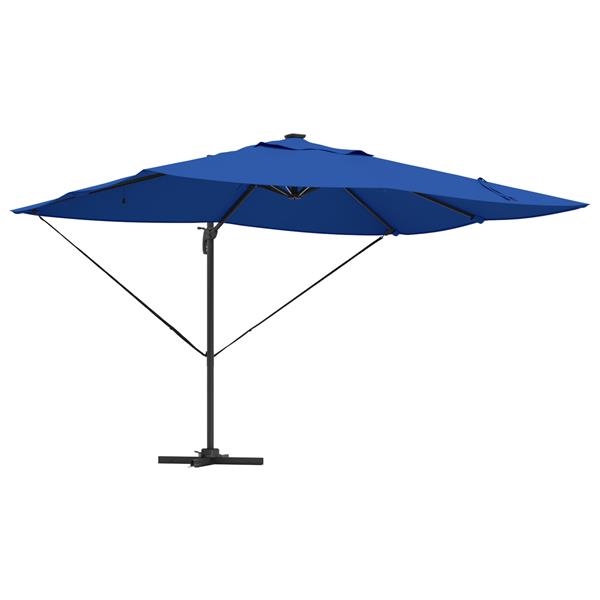 Grote foto vidaxl cantilever roma parasol met leds azure blauw 352x251x265 cm aluminium tuin en terras overige tuin en terras