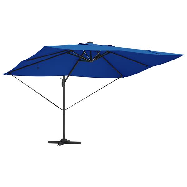 Grote foto vidaxl cantilever roma parasol met leds azure blauw 352x251x265 cm aluminium tuin en terras overige tuin en terras