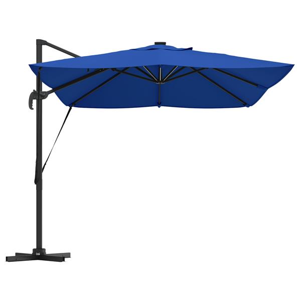 Grote foto vidaxl cantilever roma parasol met leds azure blauw 352x251x265 cm aluminium tuin en terras overige tuin en terras