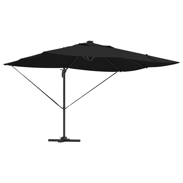 Grote foto vidaxl cantilever roma parasol met led zwart 352x251x265 cm aluminium tuin en terras overige tuin en terras
