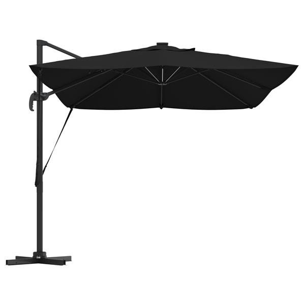 Grote foto vidaxl cantilever roma parasol met led zwart 352x251x265 cm aluminium tuin en terras overige tuin en terras