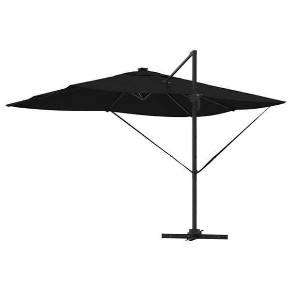 Grote foto vidaxl cantilever roma parasol met led zwart 352x251x265 cm aluminium tuin en terras overige tuin en terras
