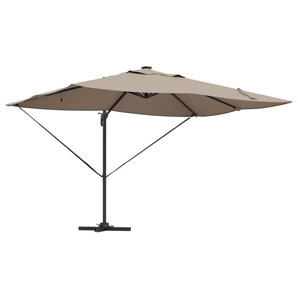 Grote foto vidaxl cantilever roma parasol met led taupe 352x251x265 cm aluminium tuin en terras overige tuin en terras
