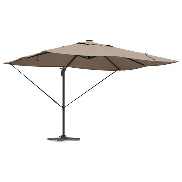 Grote foto vidaxl cantilever roma parasol met led taupe 352x251x265 cm aluminium tuin en terras overige tuin en terras