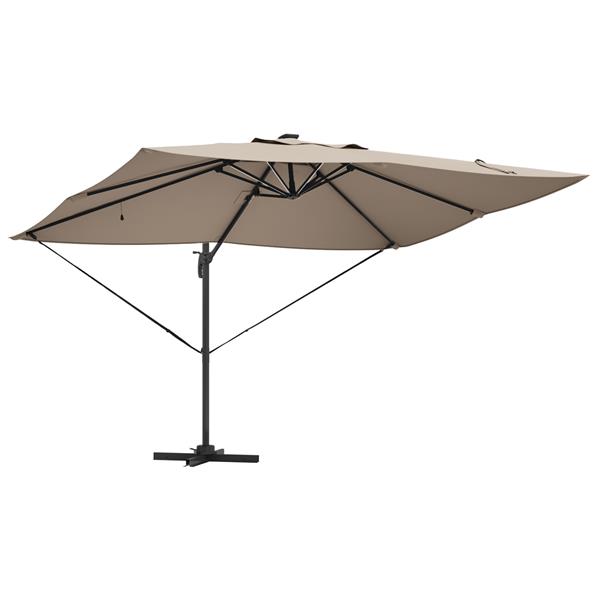 Grote foto vidaxl cantilever roma parasol met led taupe 352x251x265 cm aluminium tuin en terras overige tuin en terras