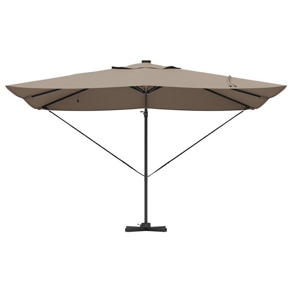 Grote foto vidaxl cantilever roma parasol met led taupe 352x251x265 cm aluminium tuin en terras overige tuin en terras