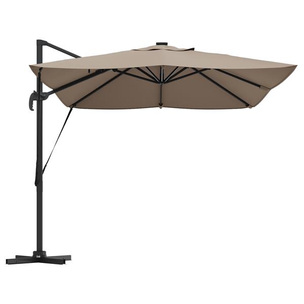 Grote foto vidaxl cantilever roma parasol met led taupe 352x251x265 cm aluminium tuin en terras overige tuin en terras