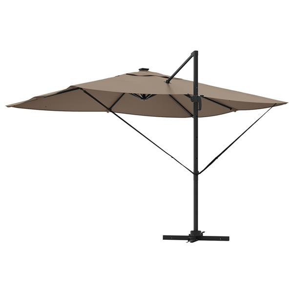 Grote foto vidaxl cantilever roma parasol met led taupe 352x251x265 cm aluminium tuin en terras overige tuin en terras