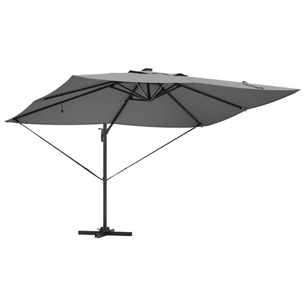 Grote foto vidaxl cantilever roma parasol met leds antraciet 352x251x265 cm aluminium tuin en terras overige tuin en terras