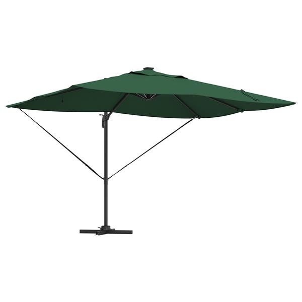 Grote foto vidaxl cantilever roma parasol met led groen 352x251x265 cm aluminium tuin en terras overige tuin en terras