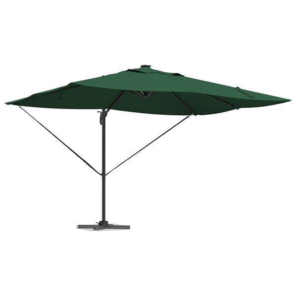 Grote foto vidaxl cantilever roma parasol met led groen 352x251x265 cm aluminium tuin en terras overige tuin en terras