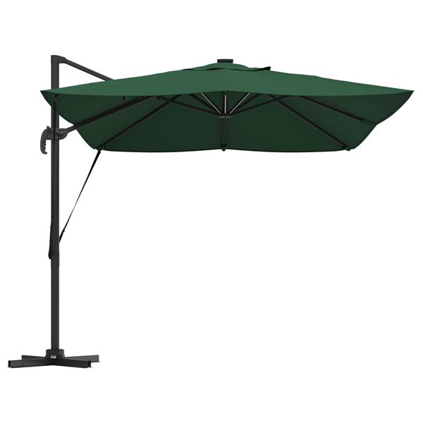 Grote foto vidaxl cantilever roma parasol met led groen 352x251x265 cm aluminium tuin en terras overige tuin en terras