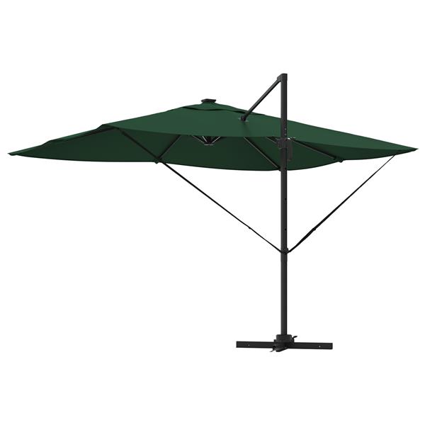 Grote foto vidaxl cantilever roma parasol met led groen 352x251x265 cm aluminium tuin en terras overige tuin en terras