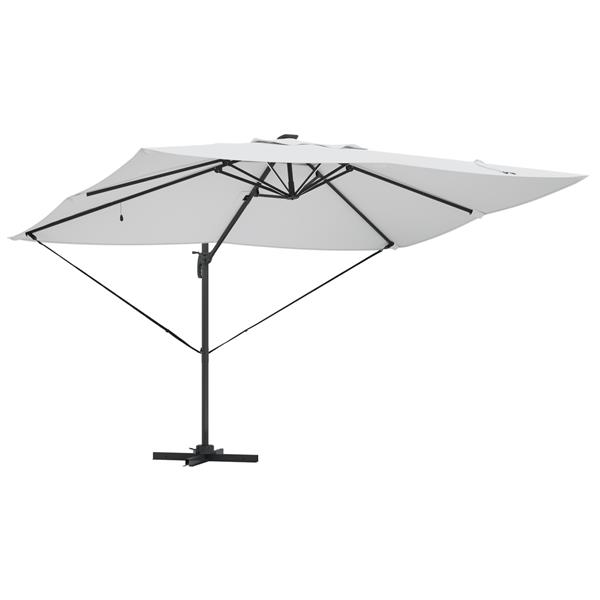 Grote foto vidaxl cantilever roma parasol met led zand 352x251x265 cm aluminium tuin en terras overige tuin en terras