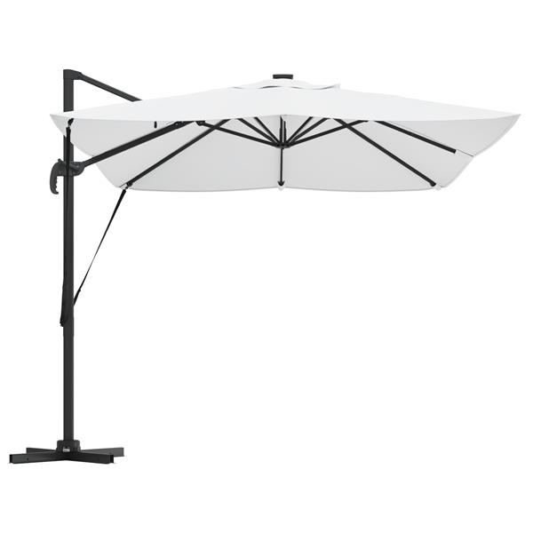 Grote foto vidaxl cantilever roma parasol met led zand 352x251x265 cm aluminium tuin en terras overige tuin en terras