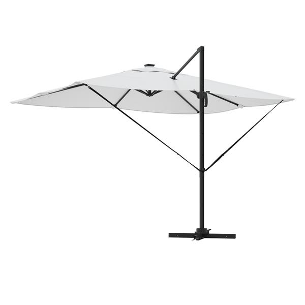 Grote foto vidaxl cantilever roma parasol met led zand 352x251x265 cm aluminium tuin en terras overige tuin en terras