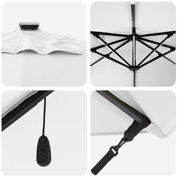 Grote foto vidaxl cantilever roma parasol met led zand 352x251x265 cm aluminium tuin en terras overige tuin en terras