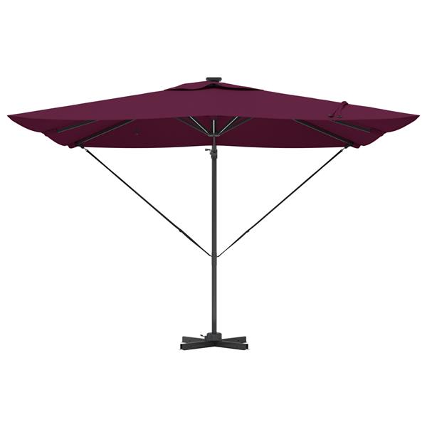 Grote foto vidaxl cantilever roma parasol met led bordeauxrood 286x285x270 cm aluminium tuin en terras overige tuin en terras