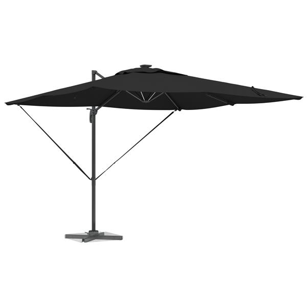 Grote foto vidaxl cantilever roma parasol met led zwart 286x285x270 cm aluminium tuin en terras overige tuin en terras
