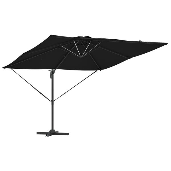Grote foto vidaxl cantilever roma parasol met led zwart 286x285x270 cm aluminium tuin en terras overige tuin en terras