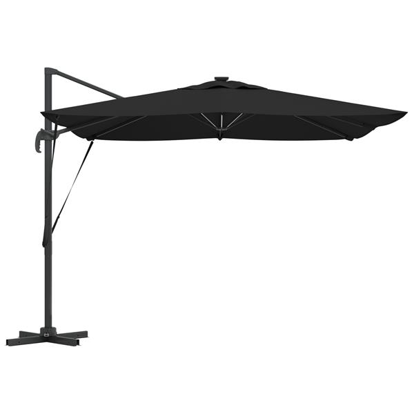 Grote foto vidaxl cantilever roma parasol met led zwart 286x285x270 cm aluminium tuin en terras overige tuin en terras