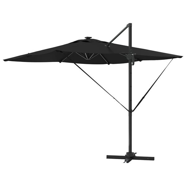Grote foto vidaxl cantilever roma parasol met led zwart 286x285x270 cm aluminium tuin en terras overige tuin en terras