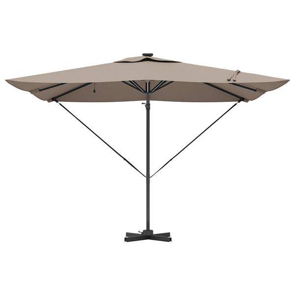 Grote foto vidaxl cantilever roma parasol met led in taupe 286x285x270 cm van aluminium tuin en terras overige tuin en terras