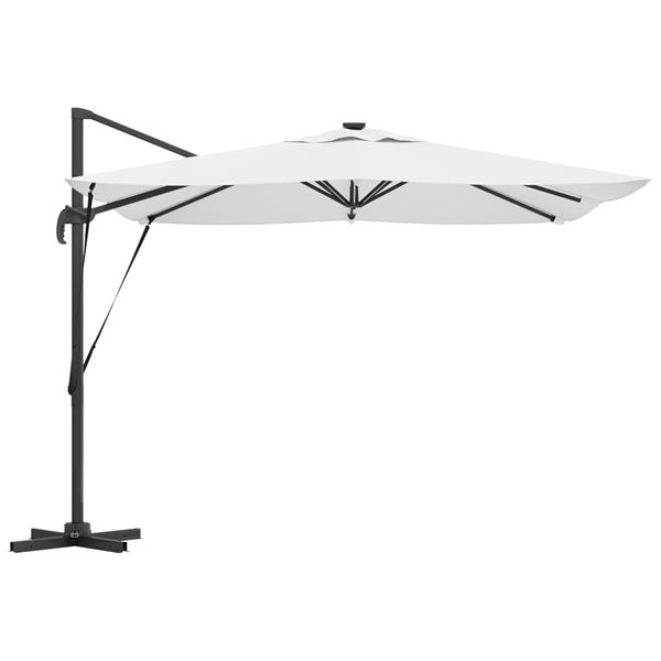 Grote foto vidaxl cantilever roma parasol met led zand 286x285x270 cm aluminium tuin en terras overige tuin en terras
