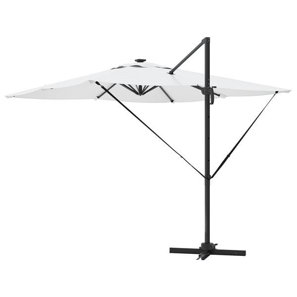 Grote foto vidaxl cantilever roma parasol met led zand 286x285x270 cm aluminium tuin en terras overige tuin en terras