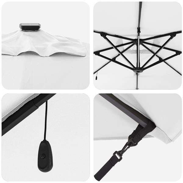 Grote foto vidaxl cantilever roma parasol met led zand 286x285x270 cm aluminium tuin en terras overige tuin en terras