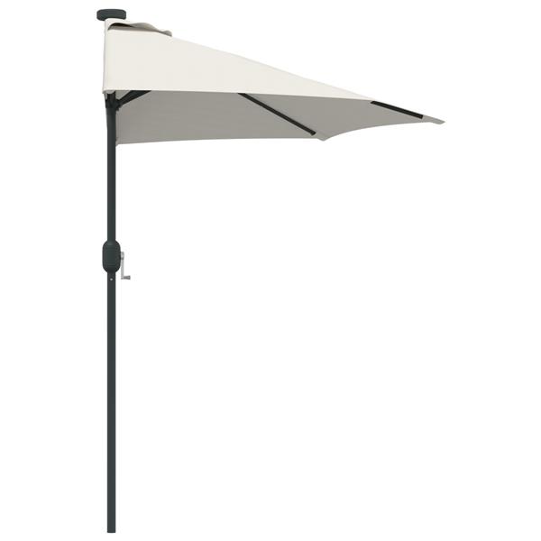 Grote foto vidaxl tuinparasol half met aluminium paal zand 294 cm tuin en terras overige tuin en terras