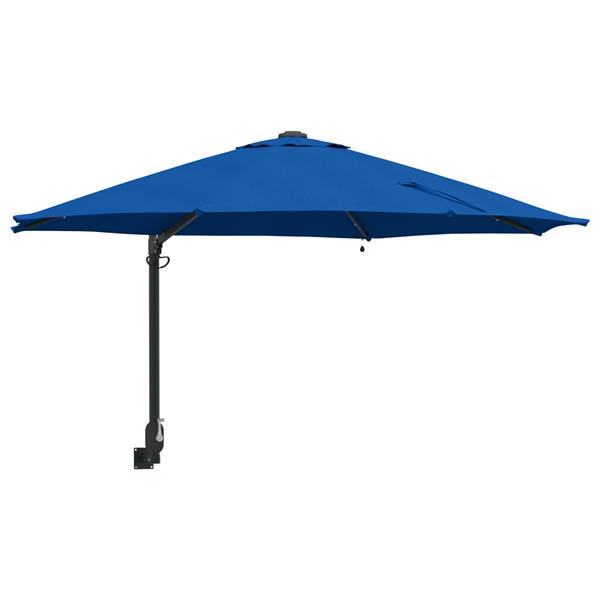 Grote foto vidaxl wandparasol met led azure blauw 248 cm tuin en terras overige tuin en terras