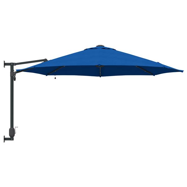 Grote foto vidaxl wandparasol met led azure blauw 248 cm tuin en terras overige tuin en terras