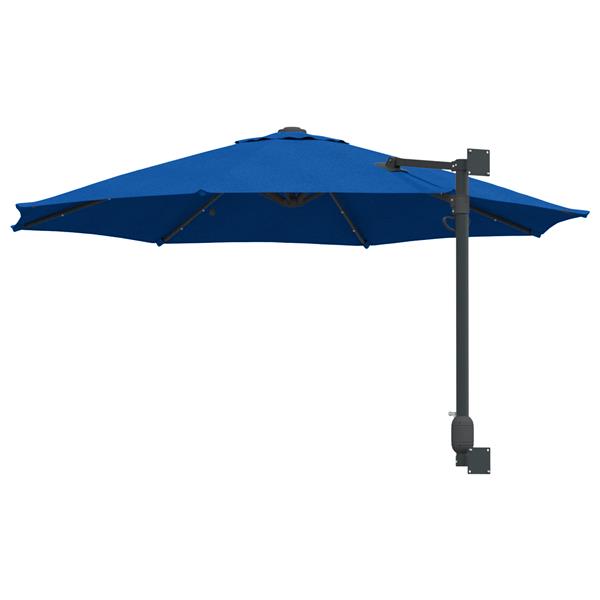 Grote foto vidaxl wandparasol met led azure blauw 248 cm tuin en terras overige tuin en terras