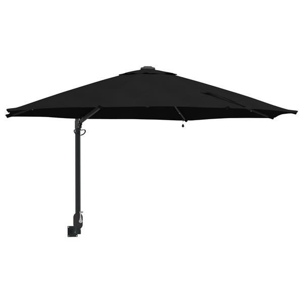 Grote foto vidaxl wandparasol met led zwart 248 cm tuin en terras overige tuin en terras